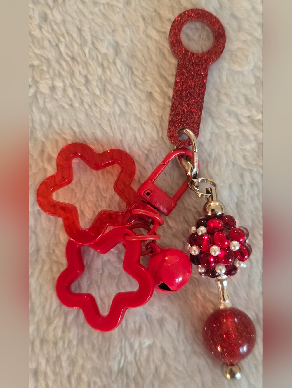 Red & Silver Water Bottle Charm - Red